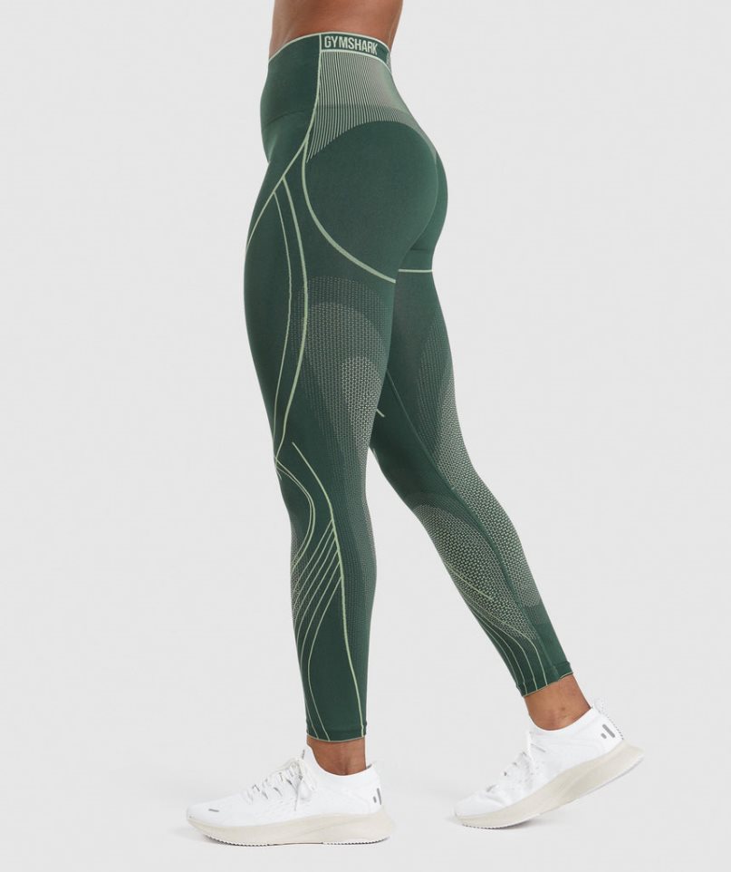 Legginsy Gymshark Apex Seamless High Rise Damskie Zielone | PL 324VQN